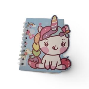 Unicorn Mini Spiral Notebook with Blue Cover